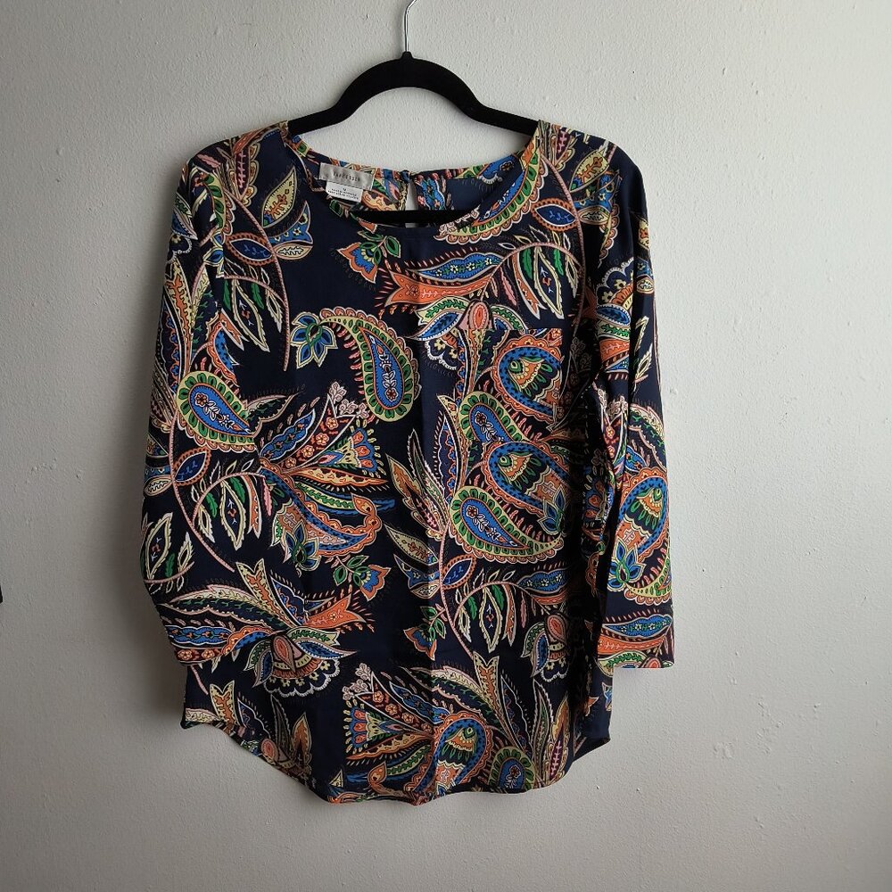 Van Heusen 3/4 Sleeve Paisley Blouse
